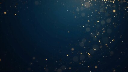 Festive Bokeh Lights on Dark Blue Background