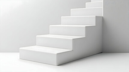 3D Plain White Background with Glossy Ascending Arrow Graphics for Business Growth and Progress � Ample Copy Space for Advertising