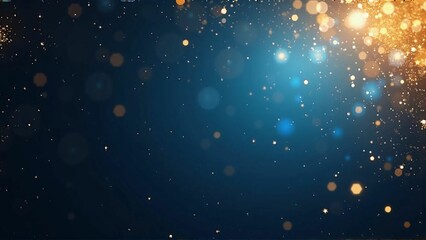 Fototapeta premium Starry Night Christmas Lights Background with Blue and Cosmic Particles