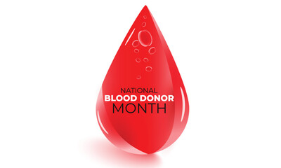 Fototapeta premium National Blood donor month. background, banner, card, poster, template. Vector illustration.
