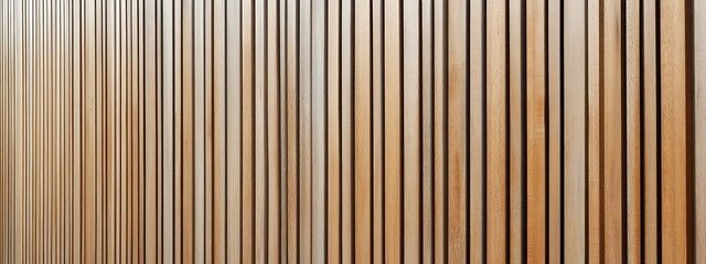 Obraz premium Wall made of wood. Wooden panels made from slats. Texture of vertical timber lines. Modern interior design from planks. Decorative surface for the construction of fences and facades. 