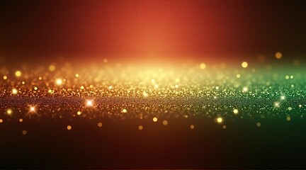 Obraz premium Festive Green and Gold Bokeh - Christmas Lights and Holiday Cheer