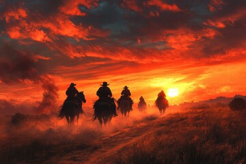 Fototapeta premium Sunset Riders