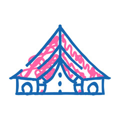 Obraz premium vacation tent doodle icon sketch vector. vacation tent sign. isolated symbol illustration
