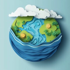 Cartoon River Images background and copy space