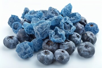 Pile of dried blueberries, Dried blueberries. Dried blueberries isolated on white background, Blueberries Watercolor illustration. A pile of dried blueberries. Dried blueberries pile. Dried blueberry