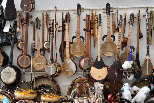 Uzbek musical instruments. Bukhara, Uzbekistan