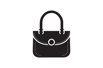 Woman handbag vector silhouette isolated in white background