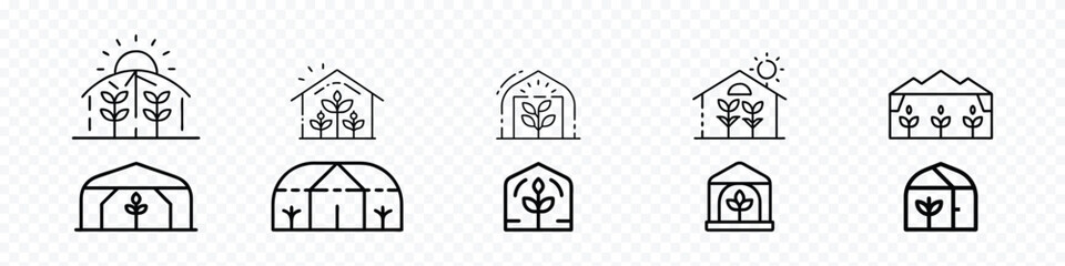 Greenhouse line icon.Greenhouse,plants, linear icon. Greenhouse Icon Set Sustainable, green house icon, greenhouse icon set