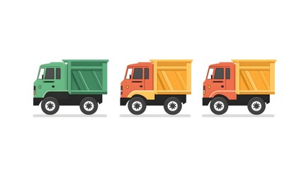 Naklejka premium A garbage truck is shown in four different color and style designs
