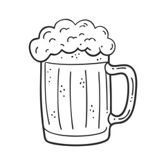 Illustration of a frothy beer mug with bubbles for bar and beverage concepts