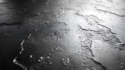 Fototapeta premium Black Slate Texture Background with Rough Surface and Light Reflections