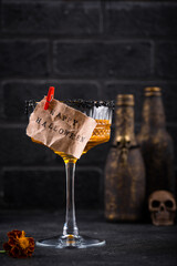 Halloween cocktail orange pumpkin martini