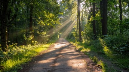 Fototapeta premium Sunbeams Through the Trees