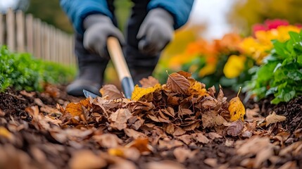 Rake Leaves in the Fall.