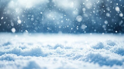 Freshly fallen snow on a flat surface, leaving ample room for text insertion in a minimalist winter scene.