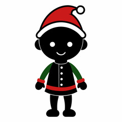 Christmas Cute Kids Little girl Black silhouette