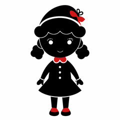 Christmas Cute Kids Little girl Black silhouette