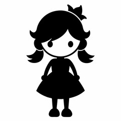 Christmas Cute Kids Little girl Black silhouette