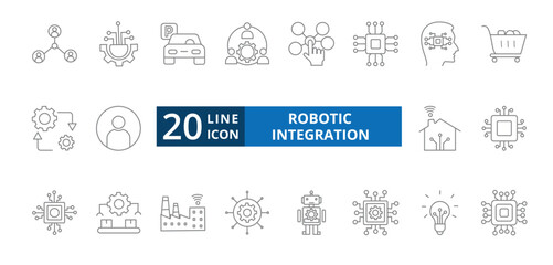 Robotic integration icon set