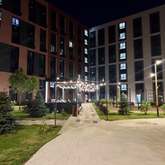 building in night