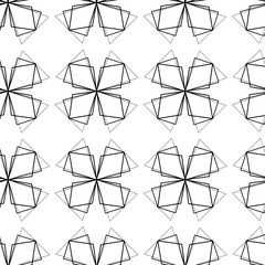 Abstract geometric pattern with crosses, stripes, lines. Seamless vector background. White and black ornament. Modern reticulated graphic design.