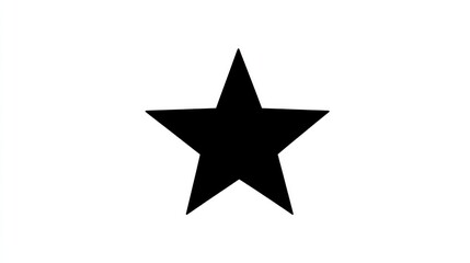 A black star emoji, displayed on a clean white background, highlighting its sharp and simple shape for a sleek design look.