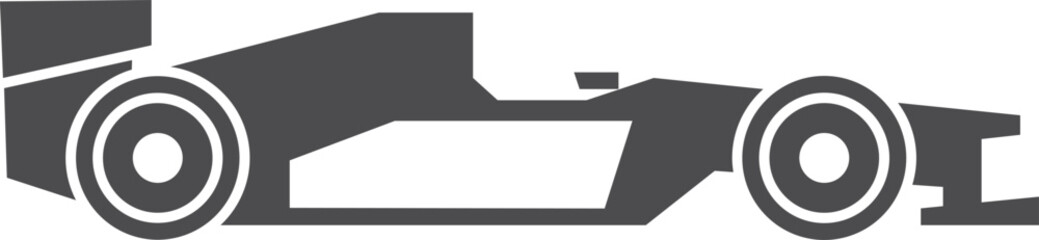 Speed racing car side view. Fast drive black icon