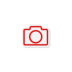 Camera sticker icon isolated on transparent background