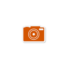 Camera sticker icon isolated on transparent background