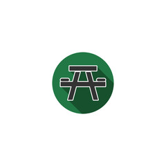 Camping and picnic table icon isolated on transparent background