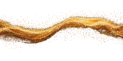 Waving glitter isolated on white background