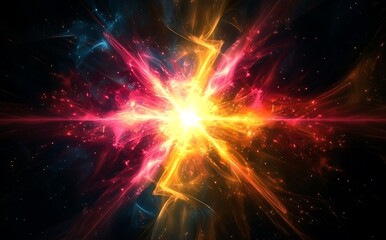 Abstract colorful burst of light and energy.