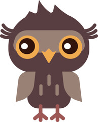 Owl color icon. Cute wild baby bird