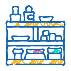 makeup organiser bathroom interior doodle icon sketch vector. makeup organiser bathroom interior sign. isolated symbol illustration