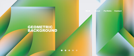 Abstract geometric shapes web design page. Vector Illustration For Wallpaper, Banner, Background, Card, Book Illustration, landing page