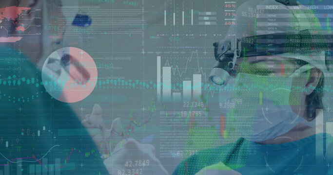 Image of statistics and data processing over diverse surgeons