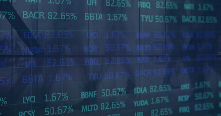 Obraz premium Image of financial data processing over office