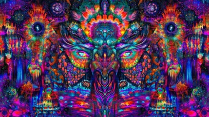 Psychedelic Visionary Mandala: A Kaleidoscopic Dreamscape