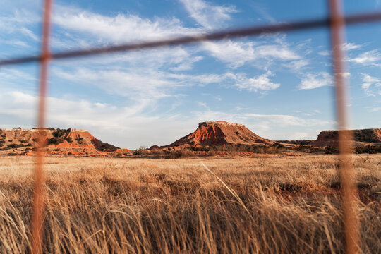 Framed View Of Gloss Mountain State Park