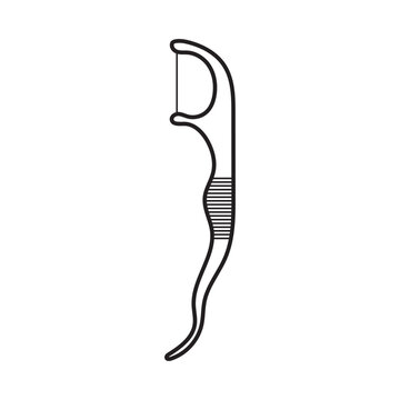 black and white dental floss pick clip art preview