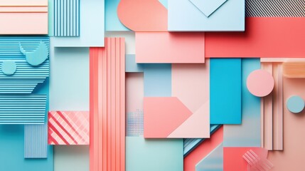 Fototapeta premium Innovative Branding Display: Vibrant Design Elements in Pastel Tones with Cinematic Lighting and 3D Perspective