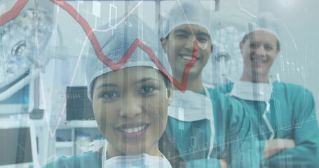 Image of statistics and data processing over diverse surgeons