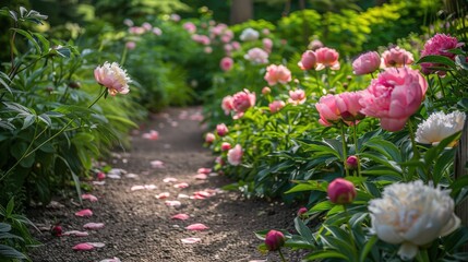 Naklejka premium Peony garden