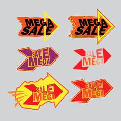 mega sale vector sticker icon illustration