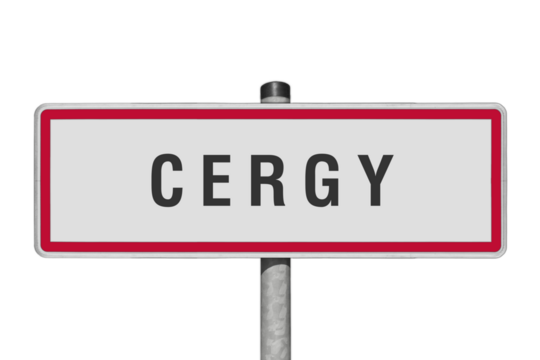 CERGY panneau entrée agglomération, (symbolique)
