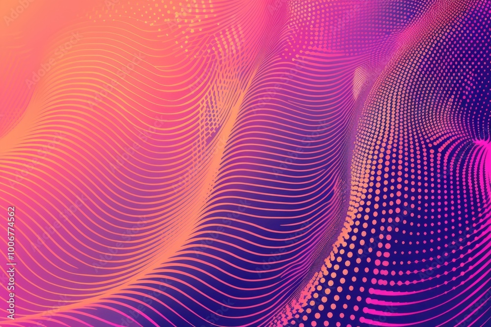 Aufkleber colorful abstract design with wavy lines and dots, suitable for use in presentations, websites or so