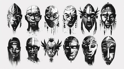 A collection of colorful masks against a plain white backdrop