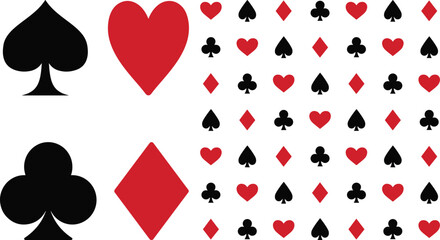 Playing cards icon set on a white background vector art  illustration.