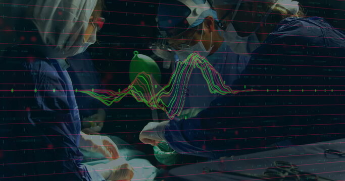 Image of statistics and data processing over diverse surgeons